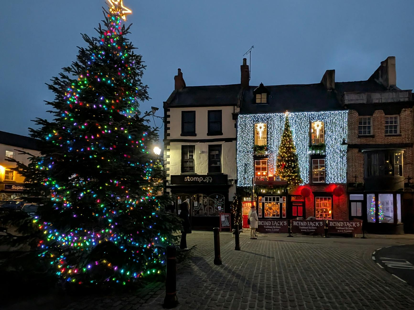 Christmas lights display representing Christmas in the Square Frisco TX