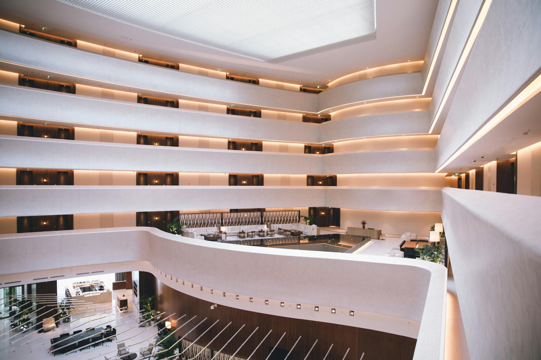 Hotels in Frisco TX - modern hotel lobby with contemporary design and welcoming atmosphere