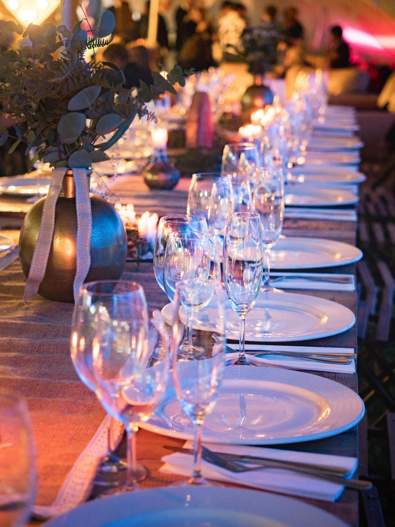 Wedding reception decor at Frisco TX venue