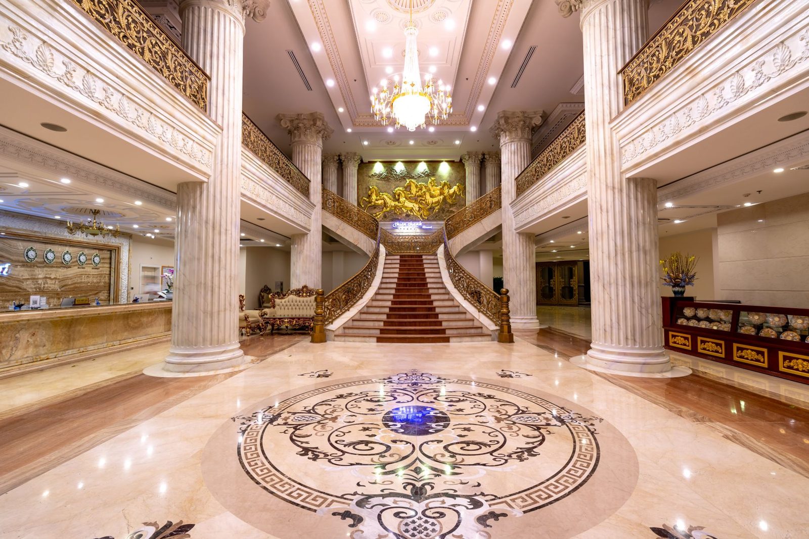 Upscale hotel lobby at a hotel near The Star in Frisco Texas