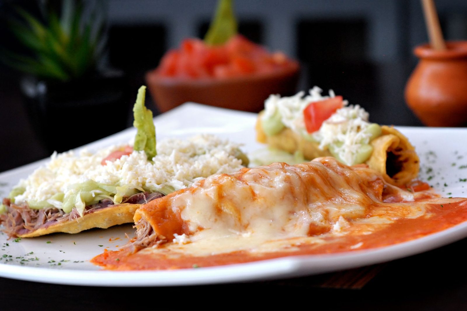 Cheese enchiladas plate, classic Tex-Mex order in Frisco TX