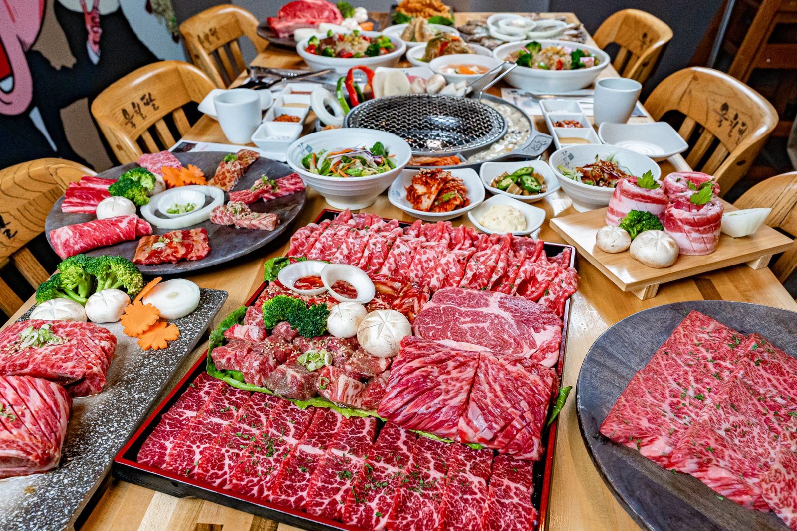 Korean BBQ grilling at the table, a favorite among Asian restaurants Frisco TX