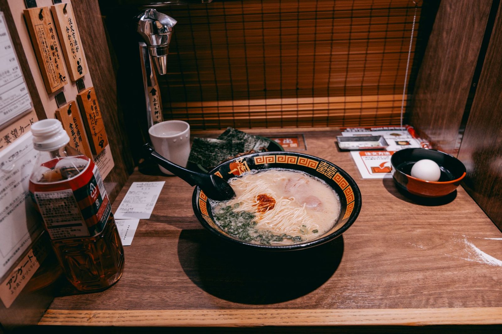 Bowl of tonkotsu ramen at an Asian restaurant in Frisco TX