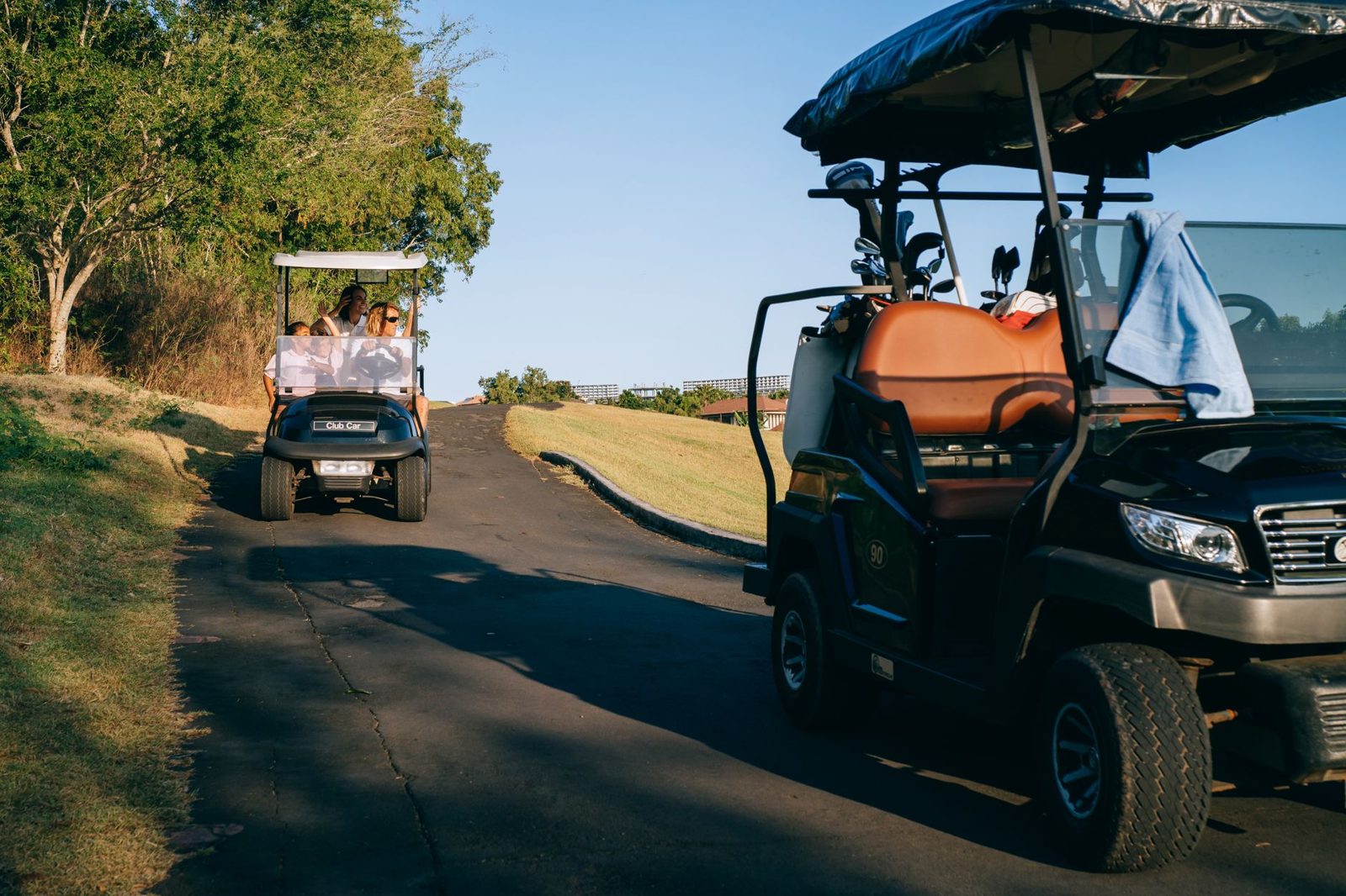 Cart path winding through a Frisco golf course
