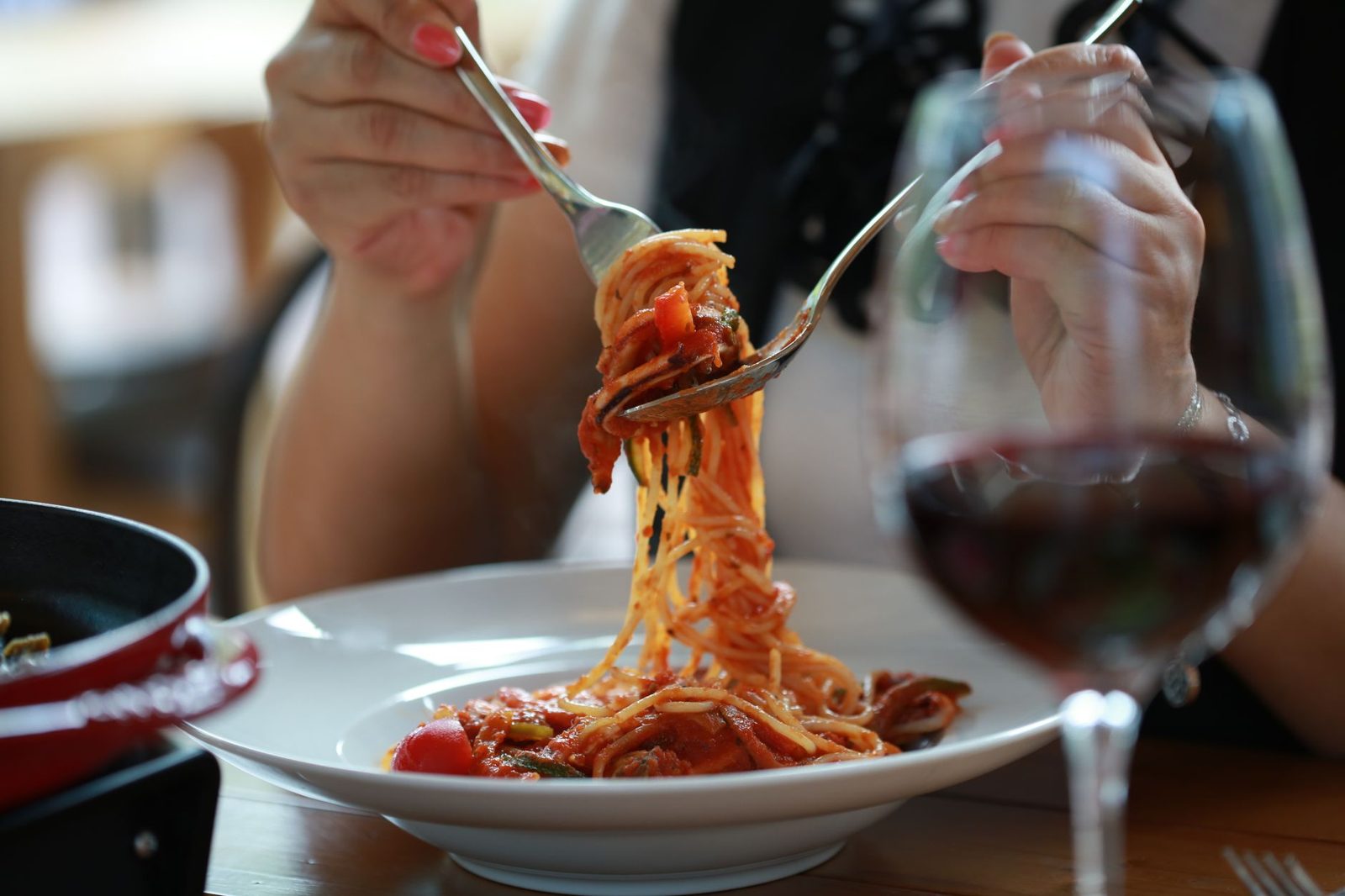 Italian wine poured at a Frisco TX Italian restaurant