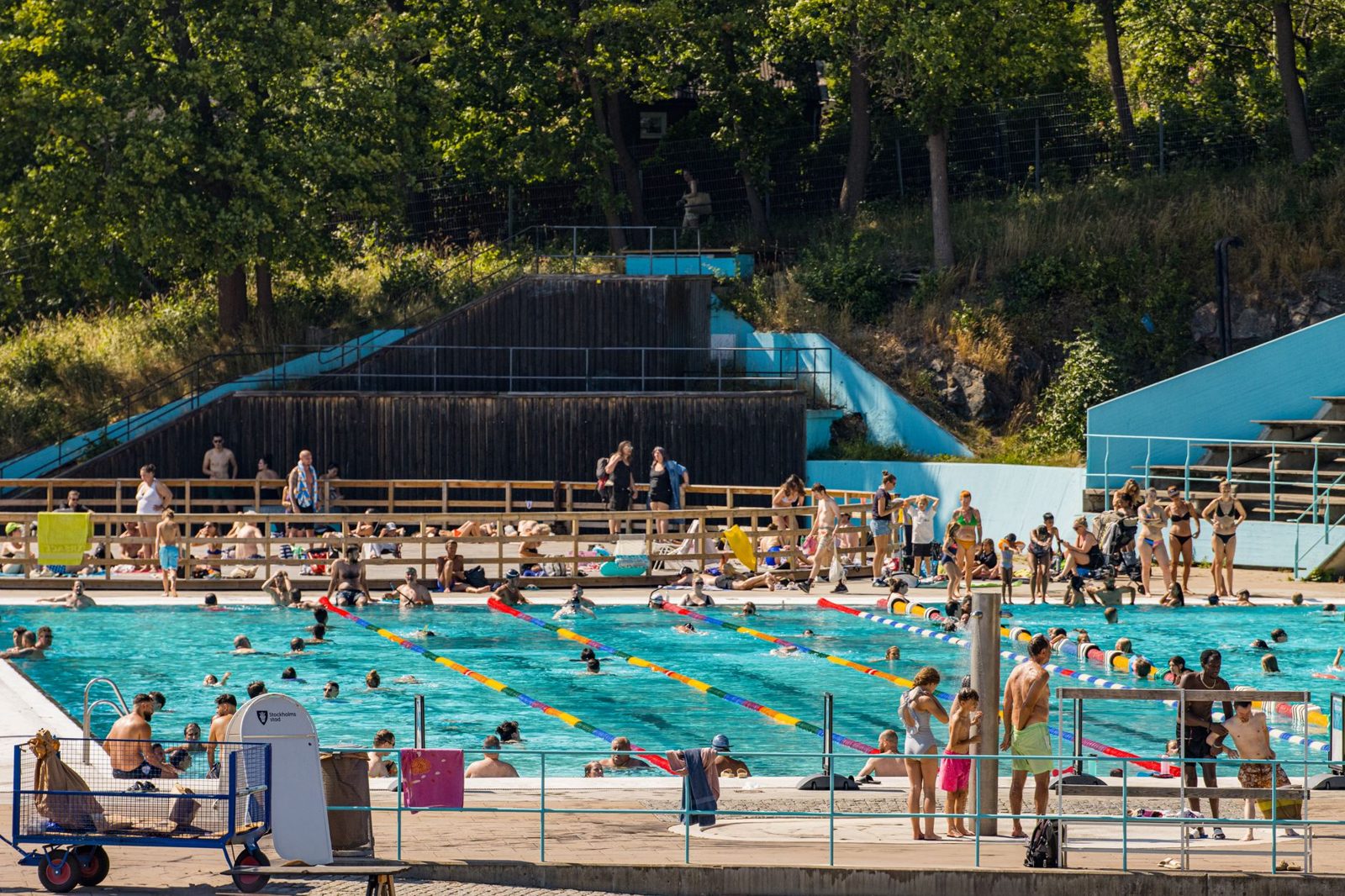 Outdoor pool at Frisco TX water park in summer