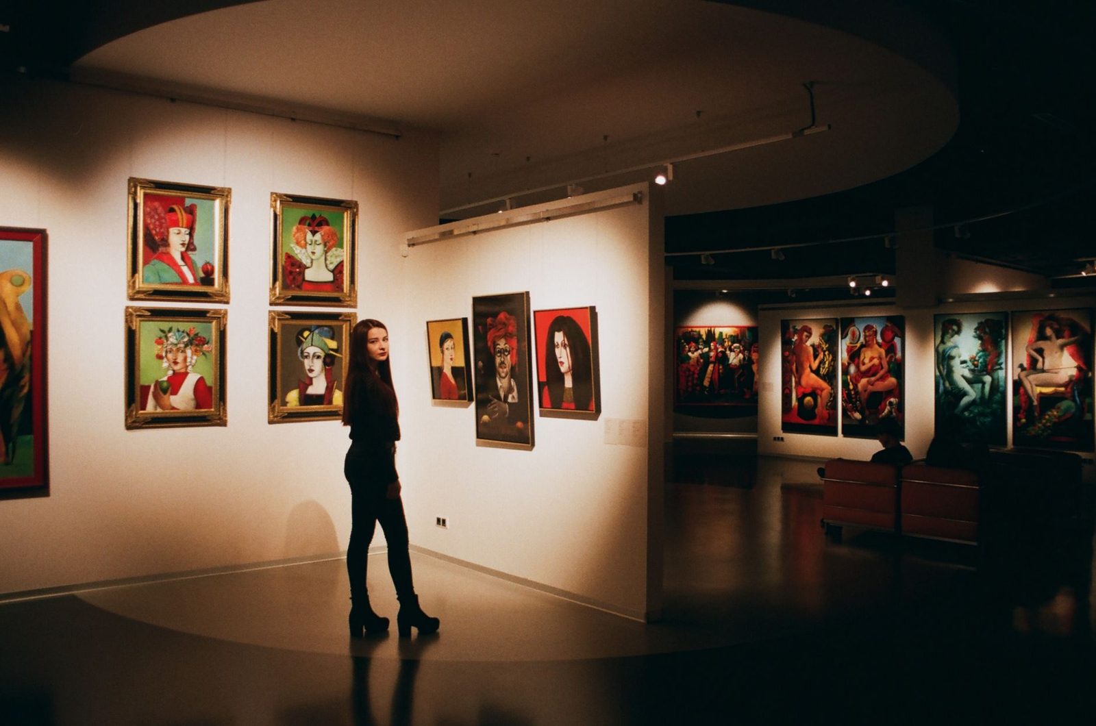 Art gallery interior displaying local Frisco TX artist paintings
